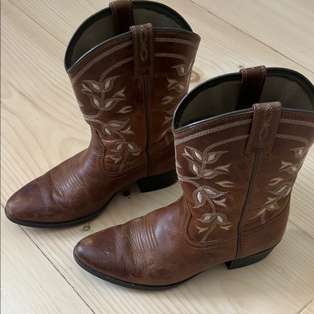Brown Leather Cowgirl Boots